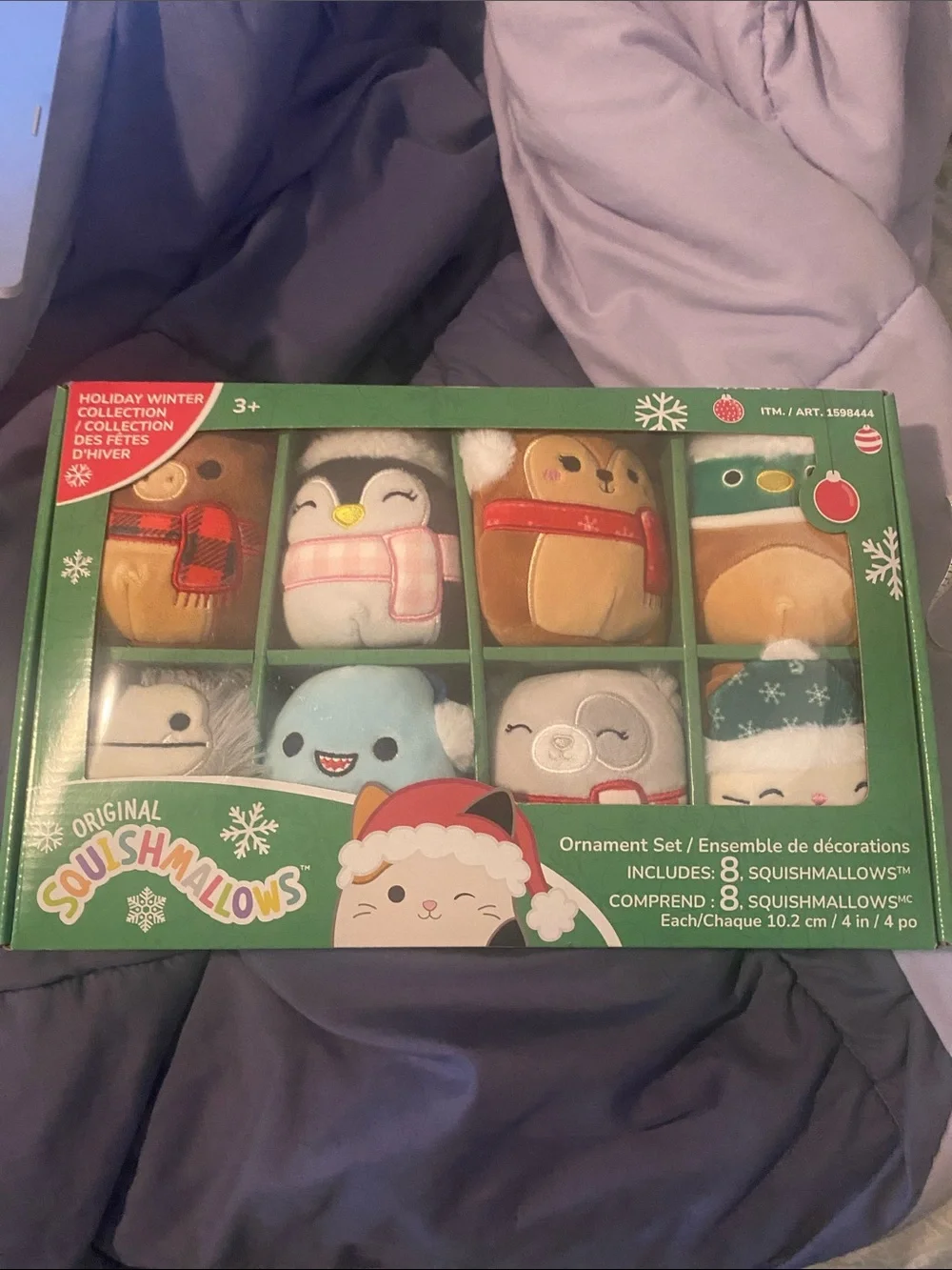 Squishmallows Holiday Plush Ornament Set - Green, Red, White, Blue, Brown